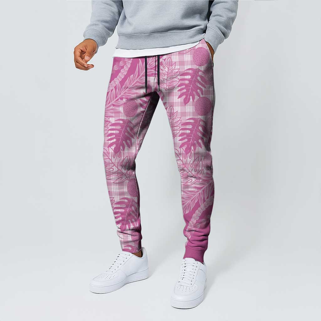Hawaii Breadfruit Palaka Jogger Pants Omaomao Ulaula Maile Lei - Polynesian Pride