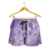Hawaii Breadfruit Palaka Shorts for Women Poni Maile Lei LT9 - Polynesian Pride
