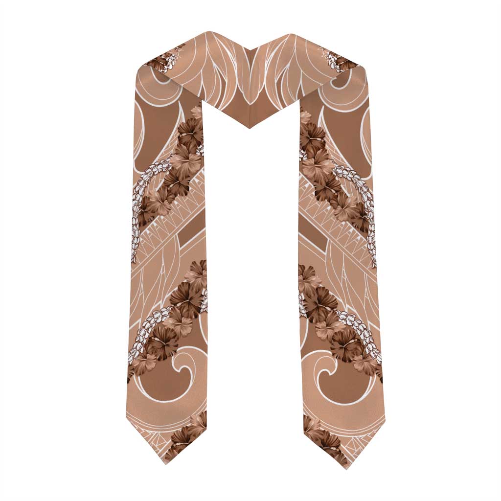 Hawaii Brown Hibiscus Pikake Lei Graduation Stole