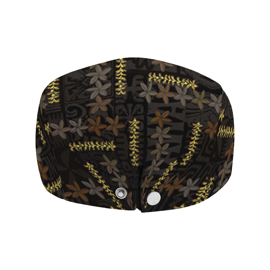Hawaii Brown Plumeria Lei Black Jeff Hat Frangipani Floral Heritage Art