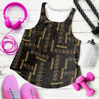 Hawaii Brown Plumeria Lei Black Women Racerback Tank Frangipani Floral Heritage Art LT01 Black - Polynesian Pride