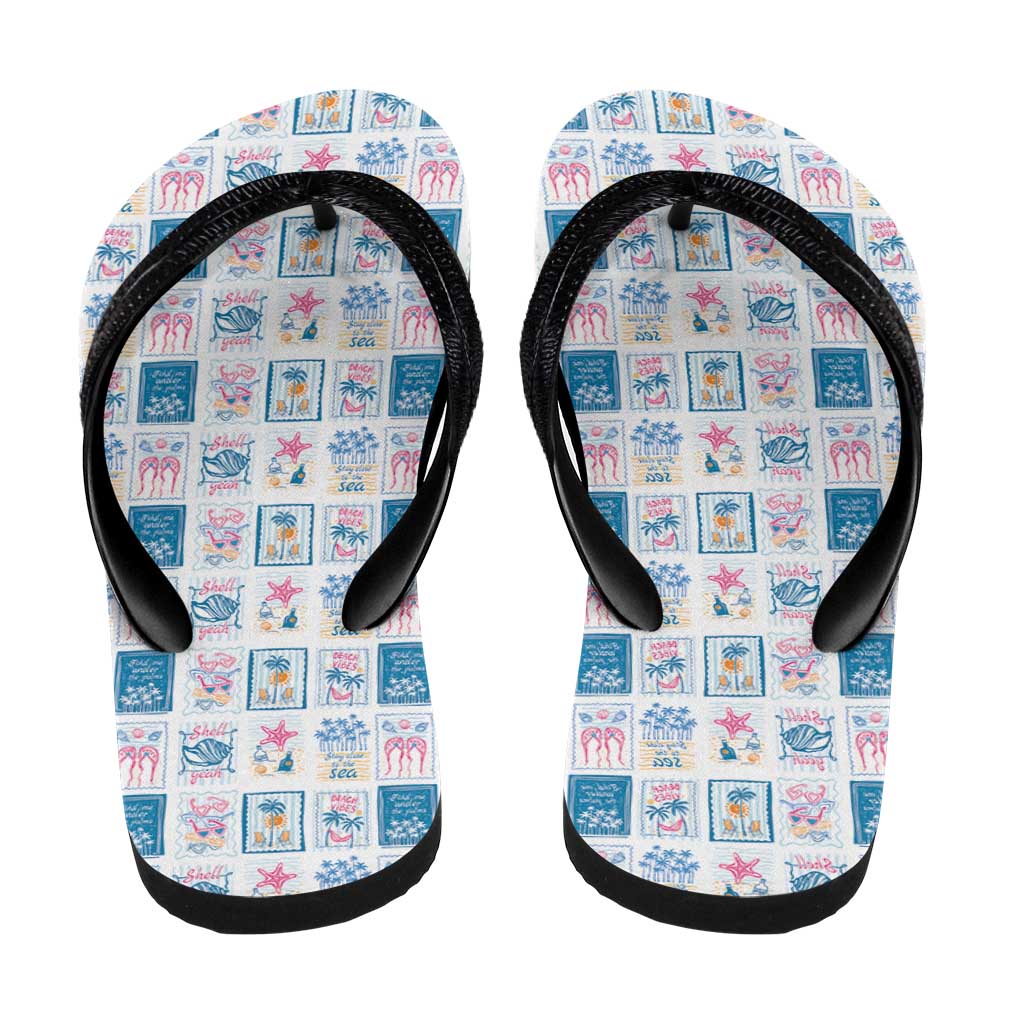 Hawaii Coastal Summer Postcard Flip Flops LT01 - Polynesian Pride