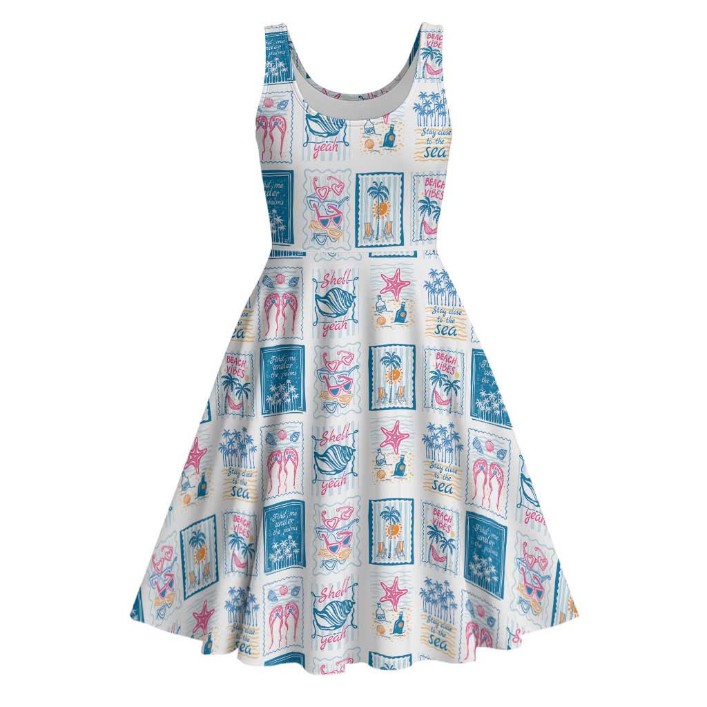 Hawaii Coastal Summer Postcard Midi Dress LT01 Multicolor - Polynesian Pride