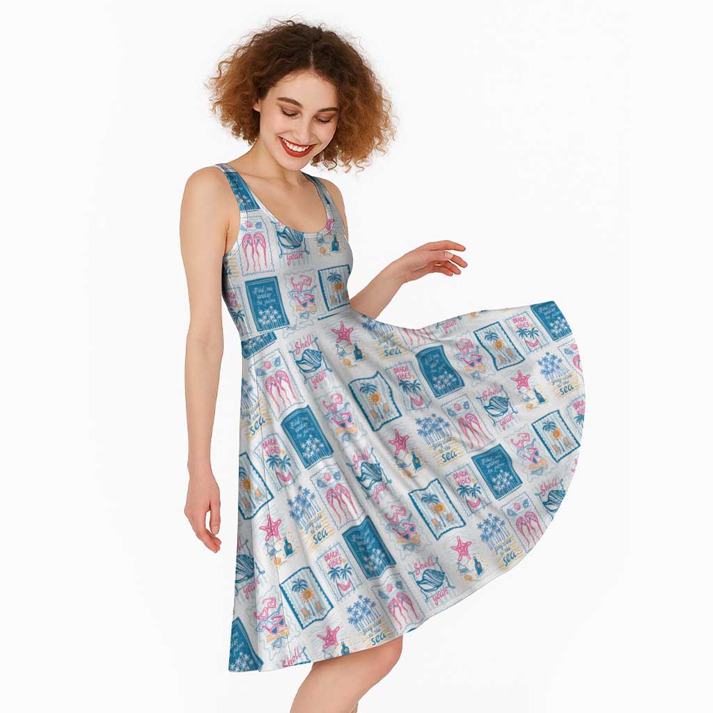 Hawaii Coastal Summer Postcard Midi Dress LT01 - Polynesian Pride