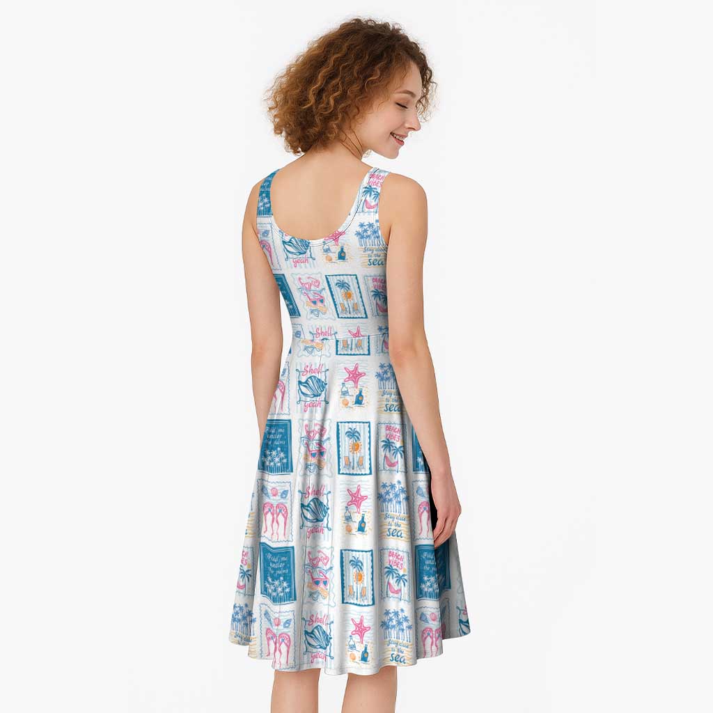 Hawaii Coastal Summer Postcard Midi Dress LT01 - Polynesian Pride