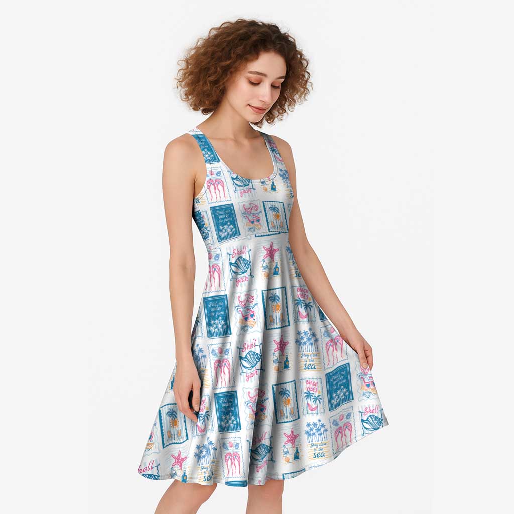 Hawaii Coastal Summer Postcard Midi Dress LT01 - Polynesian Pride