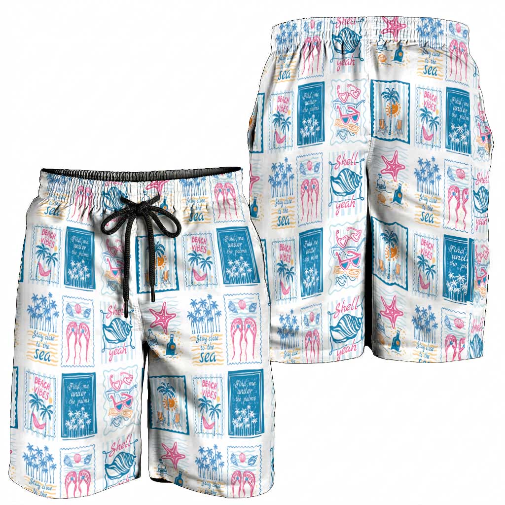 Hawaii Coastal Summer Postcard Shorts for Men LT01 - Polynesian Pride