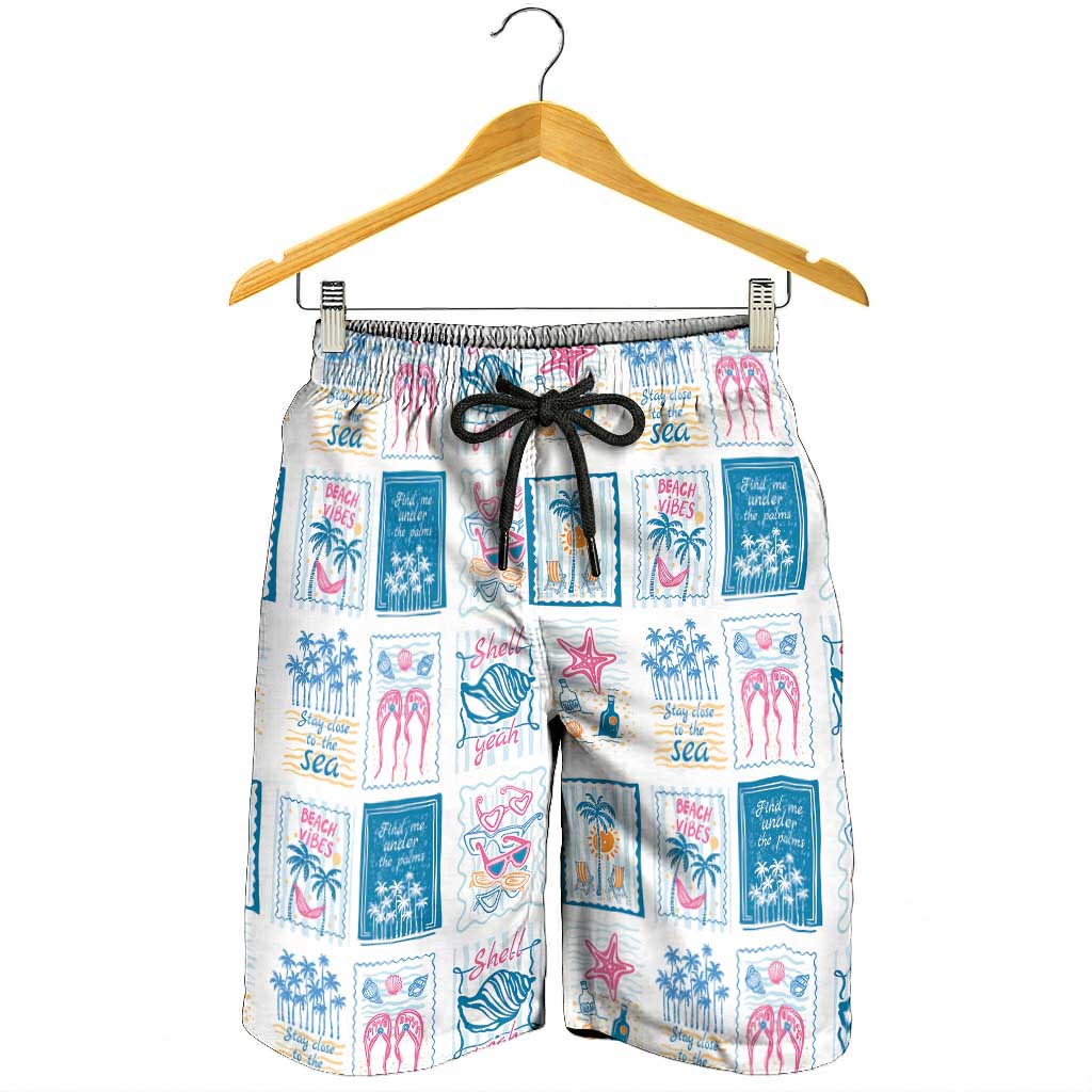 Hawaii Coastal Summer Postcard Shorts for Men LT01 - Polynesian Pride
