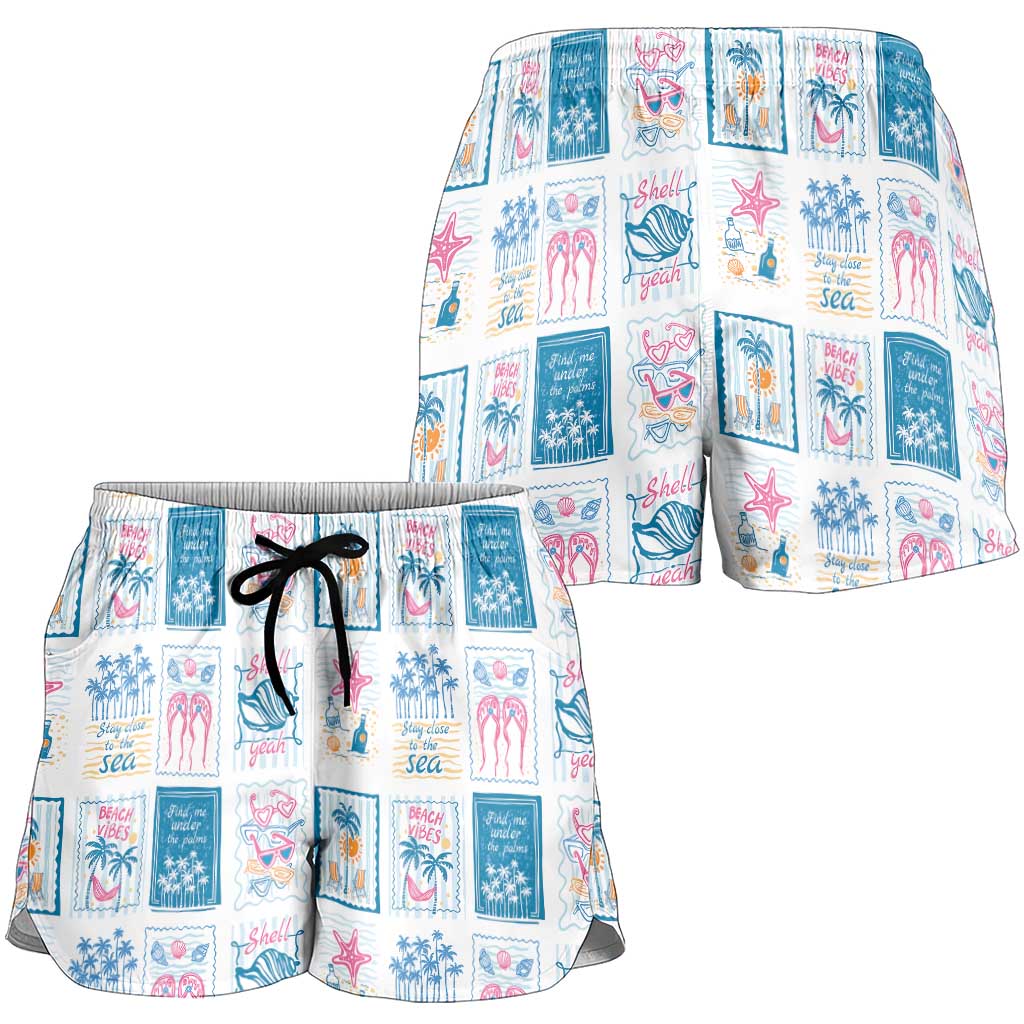 Hawaii Coastal Summer Postcard Shorts for Women LT01 - Polynesian Pride