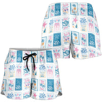 Hawaii Coastal Summer Postcard Shorts for Women LT01 - Polynesian Pride