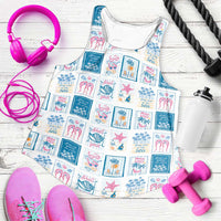 Hawaii Coastal Summer Postcard Women Racerback Tank LT01 Multicolor - Polynesian Pride
