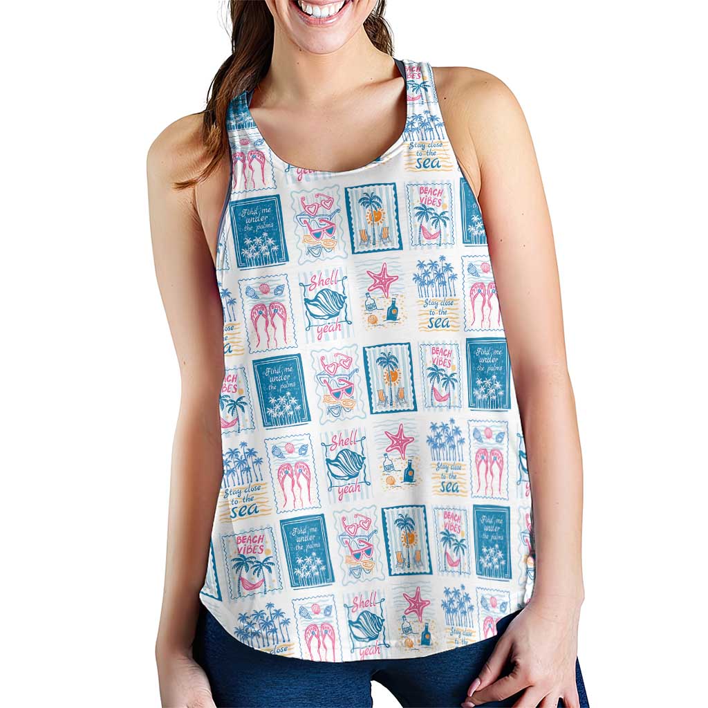 Hawaii Coastal Summer Postcard Women Racerback Tank LT01 - Polynesian Pride