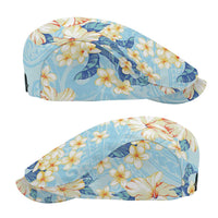 Hawaii Hibiscus Plumeria Blue Jeff Hat Polynesian Pattern