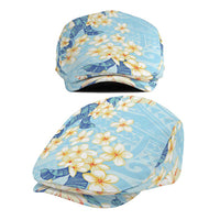 Hawaii Hibiscus Plumeria Blue Jeff Hat Polynesian Pattern