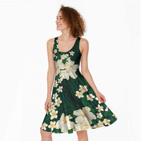 Hawaii Hibiscus Plumeria Green Midi Dress Polynesian Pattern LT01 - Polynesian Pride