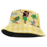 Hawaii Hula Girl Tropical Bucket Hat Yellow Palaka LT01 One Size Yellow - Polynesian Pride