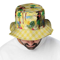 Hawaii Hula Girl Tropical Bucket Hat Yellow Palaka LT01 - Polynesian Pride