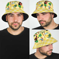 Hawaii Hula Girl Tropical Bucket Hat Yellow Palaka LT01 - Polynesian Pride