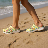 Hawaii Hula Girl Tropical Clogs Shoes Yellow Palaka LT01 - Polynesian Pride