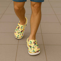 Hawaii Hula Girl Tropical Clogs Shoes Yellow Palaka LT01 - Polynesian Pride