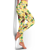 Hawaii Hula Girl Tropical Leggings Yellow Palaka LT01 - Polynesian Pride