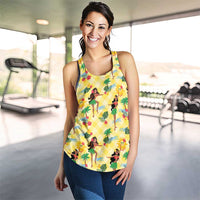 Hawaii Hula Girl Tropical Women Racerback Tank Yellow Palaka LT01 - Polynesian Pride
