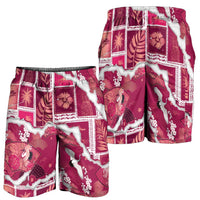Hawaii Japanese Culture Pink Shorts for Men Spring Cranes Aloha Pattern