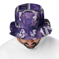 Hawaii Japanese Culture Purple Bucket Hat Spring Cranes Aloha Pattern LT01 - Polynesian Pride