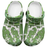 Hawaii Japanese Culture Sage Green Clogs Shoes Spring Cranes Aloha Pattern LT01 Sage - Polynesian Pride
