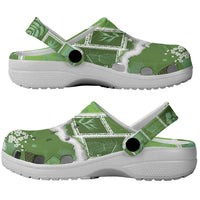 Hawaii Japanese Culture Sage Green Clogs Shoes Spring Cranes Aloha Pattern LT01 - Polynesian Pride