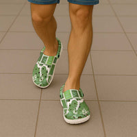 Hawaii Japanese Culture Sage Green Clogs Shoes Spring Cranes Aloha Pattern LT01 - Polynesian Pride
