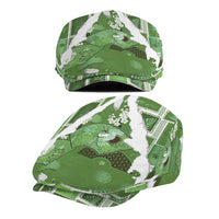 Hawaii Japanese Culture Sage Green Jeff Hat Spring Cranes Aloha Pattern
