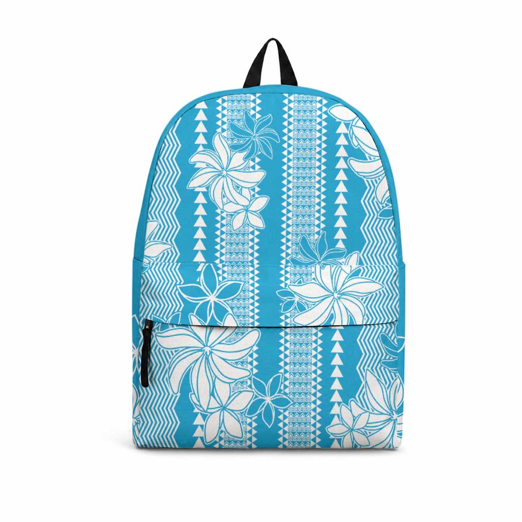 Hawaii Kakau Tribal Backpack With Blue Tiare LT05 Blue - Polynesian Pride