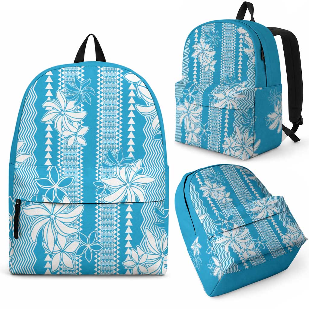 Hawaii Kakau Tribal Backpack With Blue Tiare LT05 - Polynesian Pride