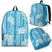 Hawaii Kakau Tribal Backpack With Blue Tiare LT05 - Polynesian Pride