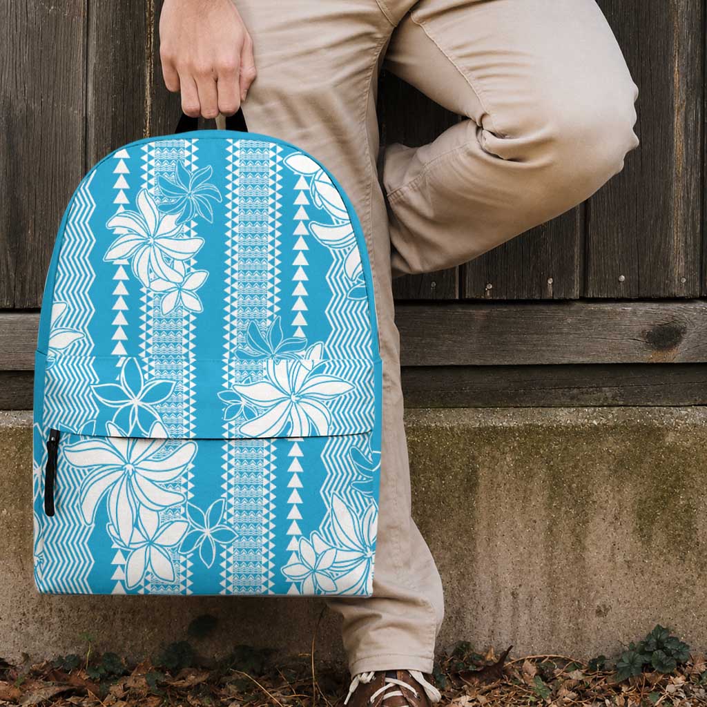 Hawaii Kakau Tribal Backpack With Blue Tiare LT05 - Polynesian Pride