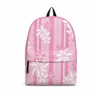 Hawaii Kakau Tribal Backpack With Pink Tiare LT05 Pink - Polynesian Pride