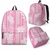 Hawaii Kakau Tribal Backpack With Pink Tiare LT05 - Polynesian Pride