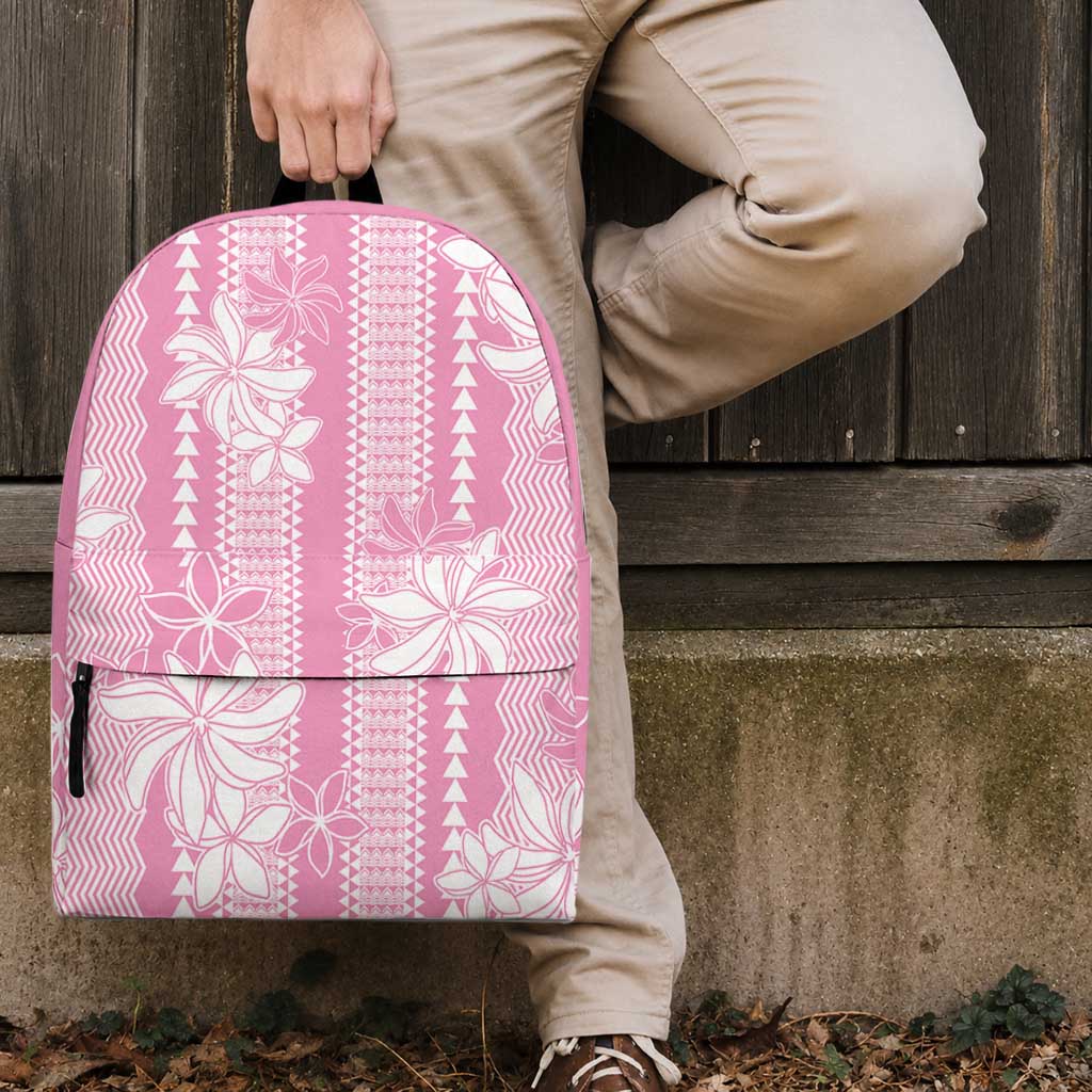 Hawaii Kakau Tribal Backpack With Pink Tiare LT05 - Polynesian Pride