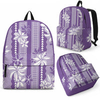 Hawaii Kakau Tribal Backpack With Purple Tiare LT05 - Polynesian Pride
