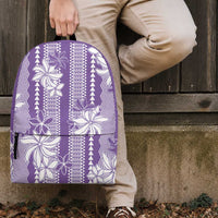 Hawaii Kakau Tribal Backpack With Purple Tiare LT05 - Polynesian Pride