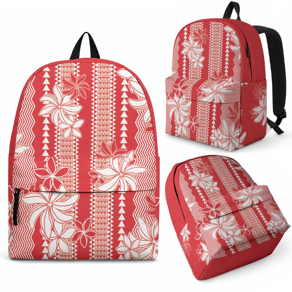 Hawaii Kakau Tribal Backpack With Red Tiare LT05 - Polynesian Pride