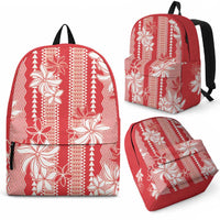 Hawaii Kakau Tribal Backpack With Red Tiare LT05 - Polynesian Pride