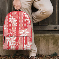 Hawaii Kakau Tribal Backpack With Red Tiare LT05 - Polynesian Pride