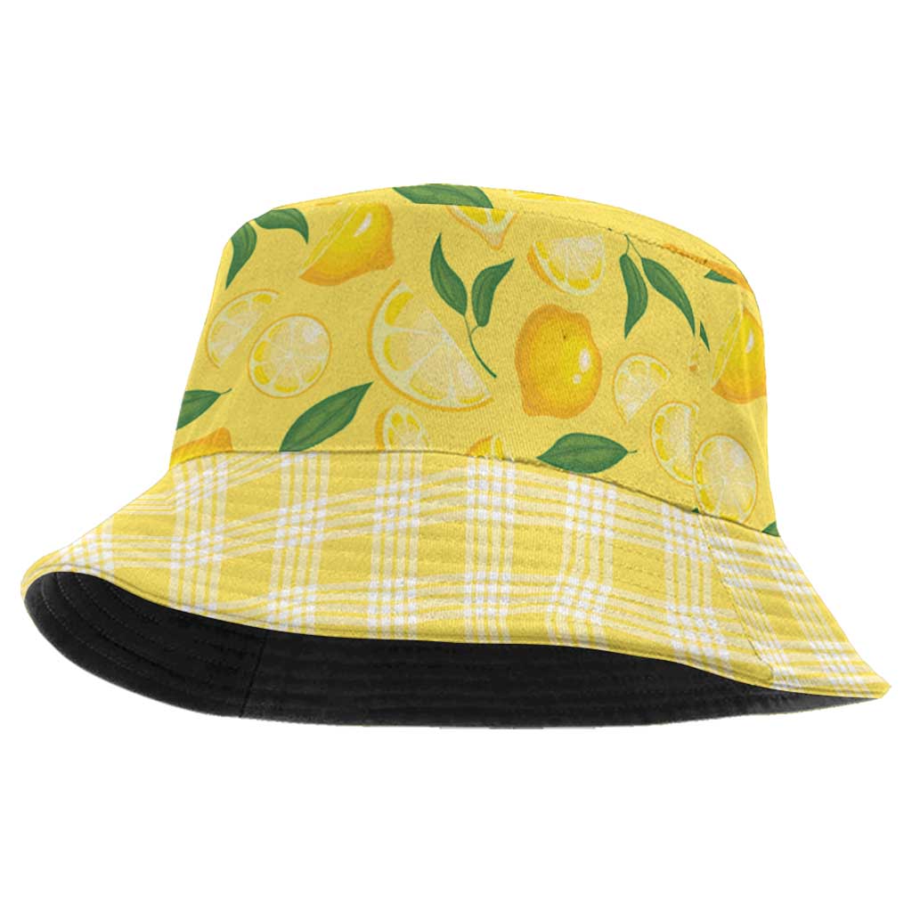 Hawaii Lemon Palaka Bucket Hat Striped Stylized