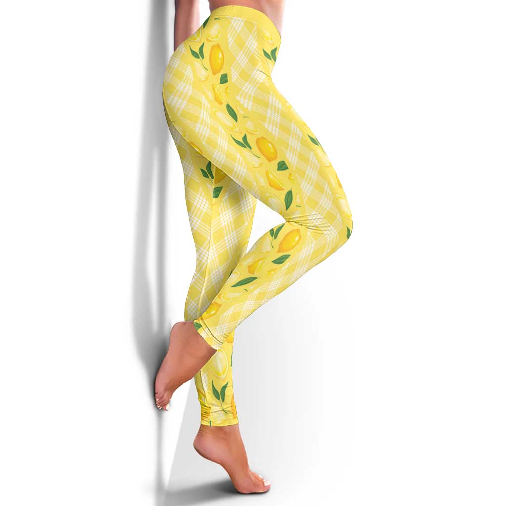 Hawaii Lemon Palaka Leggings Striped Stylized
