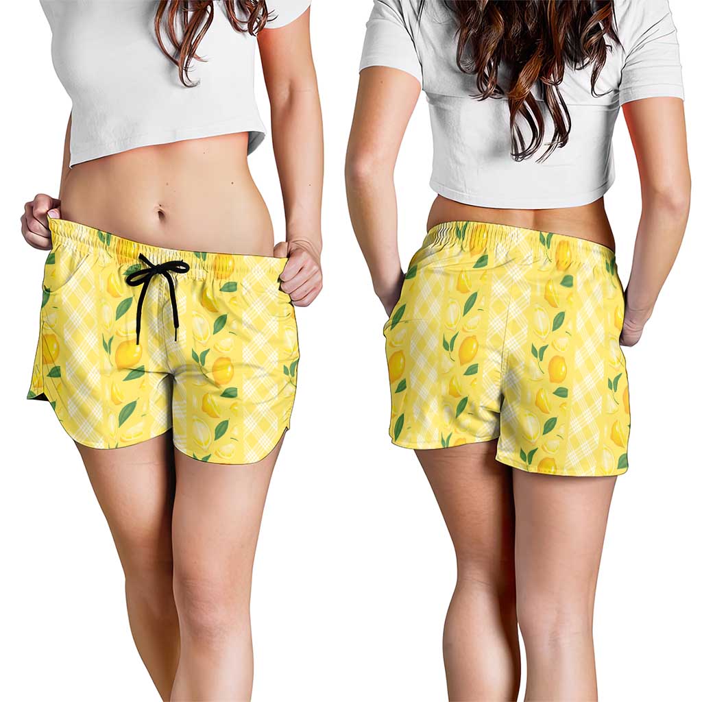 Hawaii Lemon Palaka Shorts for Women Striped Stylized