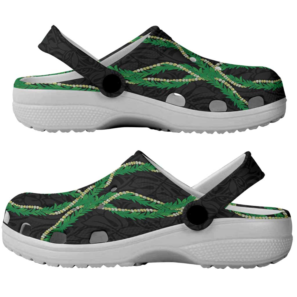 Hawaii Maile Lei Clogs Shoes Aloha Black Color