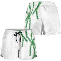 Hawaii Maile Lei Shorts for Women Aloha White Color