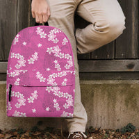 Hawaii Monstera Deliciosa Backpack Pink Plumeria Polynesian Pattern LT05 - Polynesian Pride